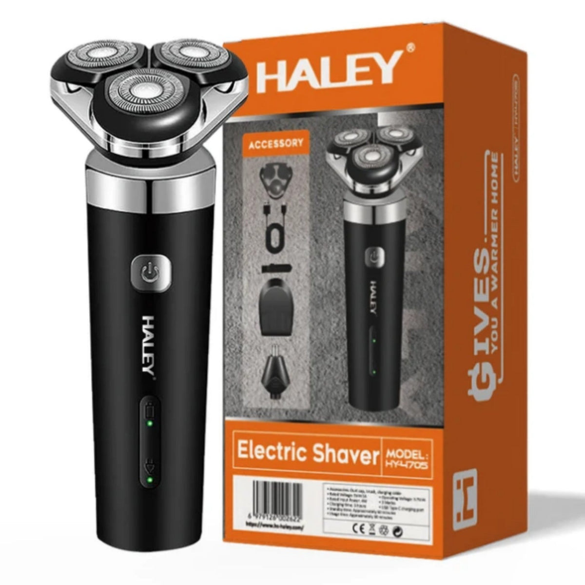 🪒 RASOIR ÉLECTRIQUE HALEY 3 TÊTES ROTATIVES